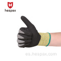 Guantes de servicio pesado Hespax nitrilo arenoso a prueba de aceite